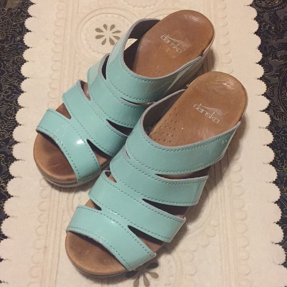 pale blue patent shoes